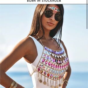 Born in Stockholm Diamond Rhinestone Top